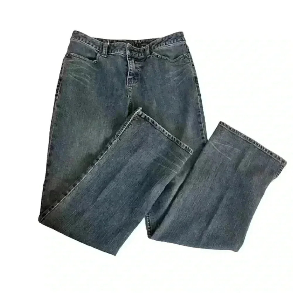 Eddie Bauer womens wide leg cotton jeans size 6